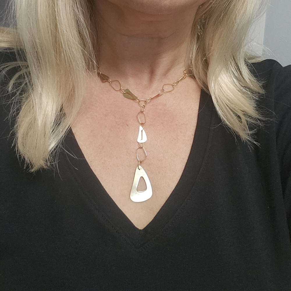 10K Gold Lariat Necklace - Picture 4 of 12